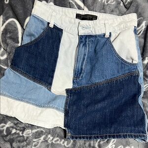Zara Two-Tone Denim Skirt